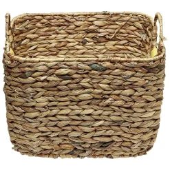 Gifi Rangement|Panière en Jonc de mer bicolore jaune naturel avec 2 anses taille M