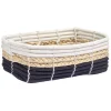 Gifi Rangement|Panière en jute blanc beige et noir