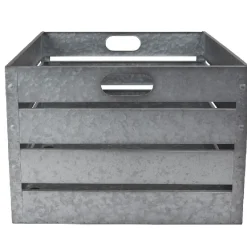 Gifi Rangement|Panière en métal gris grand modèle