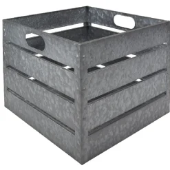 Gifi Rangement|Panière en métal gris moyen modèle