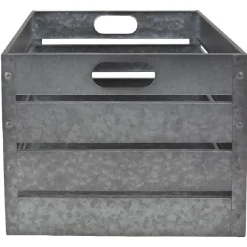 Gifi Rangement|Panière en métal gris moyen modèle