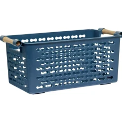 Gifi Rangement|Panière en plastique avec poignée bois 4L