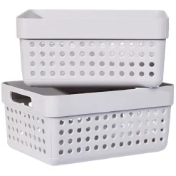 Gifi Rangement|Panière en plastique 11x15xH.7,5 cm - Lot de 2