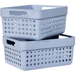 Gifi Rangement|Panière en plastique 11x15xH.7,5 cm - Lot de 2