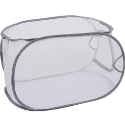 Gifi Entretien Du Linge|Panière 2-en-1 pliable 72L acier et polyester gris 38x38xH64cm
