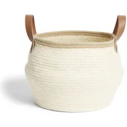 Gifi Rangement|Panière grand modèle avec poignées jute beige Ø26xH25cm