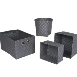Gifi Rangement|Panière grise x4
