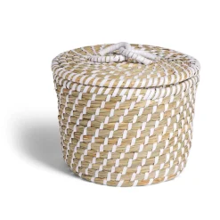 Gifi Rangement|Panière jacinthe avec couvercle petit modèle Ø23xH16cm