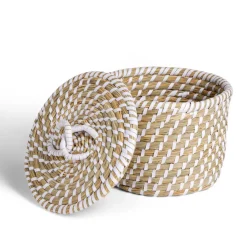 Gifi Rangement|Panière jacinthe avec couvercle petit modèle Ø23xH16cm