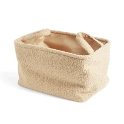 Gifi Rangement|Panière laine bouclée beige 36x26xH20cm