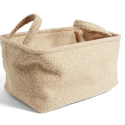 Gifi Rangement|Panière laine bouclée beige 36x26xH20cm