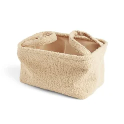 Gifi Rangement|Panière laine bouclée beige 28x18xH15cm