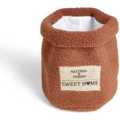 Gifi Rangement|Panière laine bouclée marron 29xH32cm