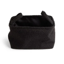 Gifi Rangement|Panière laine bouclée noire 32x22xH18cm