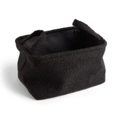 Gifi Rangement|Panière laine bouclée noire 32x22xH18cm