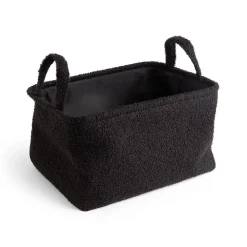 Gifi Rangement|Panière laine bouclée noire 36x26xH20cm