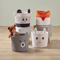 Gifi Rangement|Panière lapin blanc Ø30x24cm