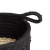 Gifi Rangement|Panière naturelle jacinthe d'eau coton beige et noir Ø18xH16cm