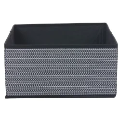 Gifi Rangement|Panière noire à motif géométrique blanc collection Urban 1 Box Cube