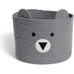 Gifi Rangement|Panière ourson gris Ø30x24cm