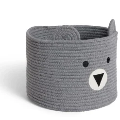 Gifi Rangement|Panière ourson gris Ø30x24cm
