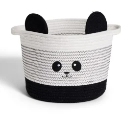 Gifi Rangement|Panière panda noir et blanc Ø30x24cm