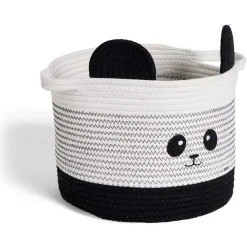 Gifi Rangement|Panière panda noir et blanc Ø30x24cm