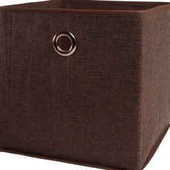 Gifi Rangement|Panière pliable en polyester marron