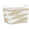 Gifi Rangement|Panière rectangulaire en jacinthe d'eau blanc naturel taille L