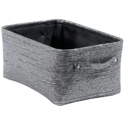 Gifi Rangement|Panière rectangulaire gris effet pailleté x2