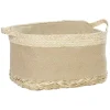 Gifi Rangement|Panière rectangulaire jute osier tressé naturel