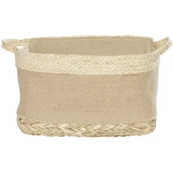 Gifi Rangement|Panière rectangulaire jute osier tressé naturel