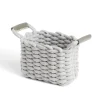Gifi Rangement|Panière rectangulaire tricot coton gris 16x14xH24cm