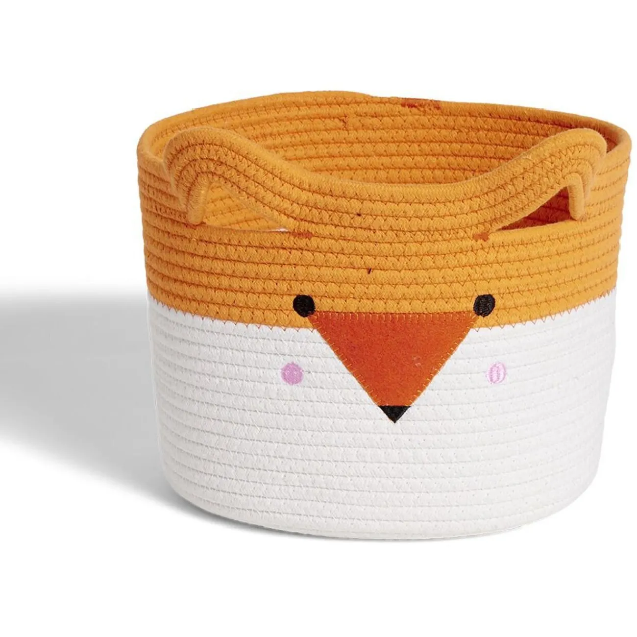 Gifi Rangement|Panière renard orange et blanc Ø30x24cm