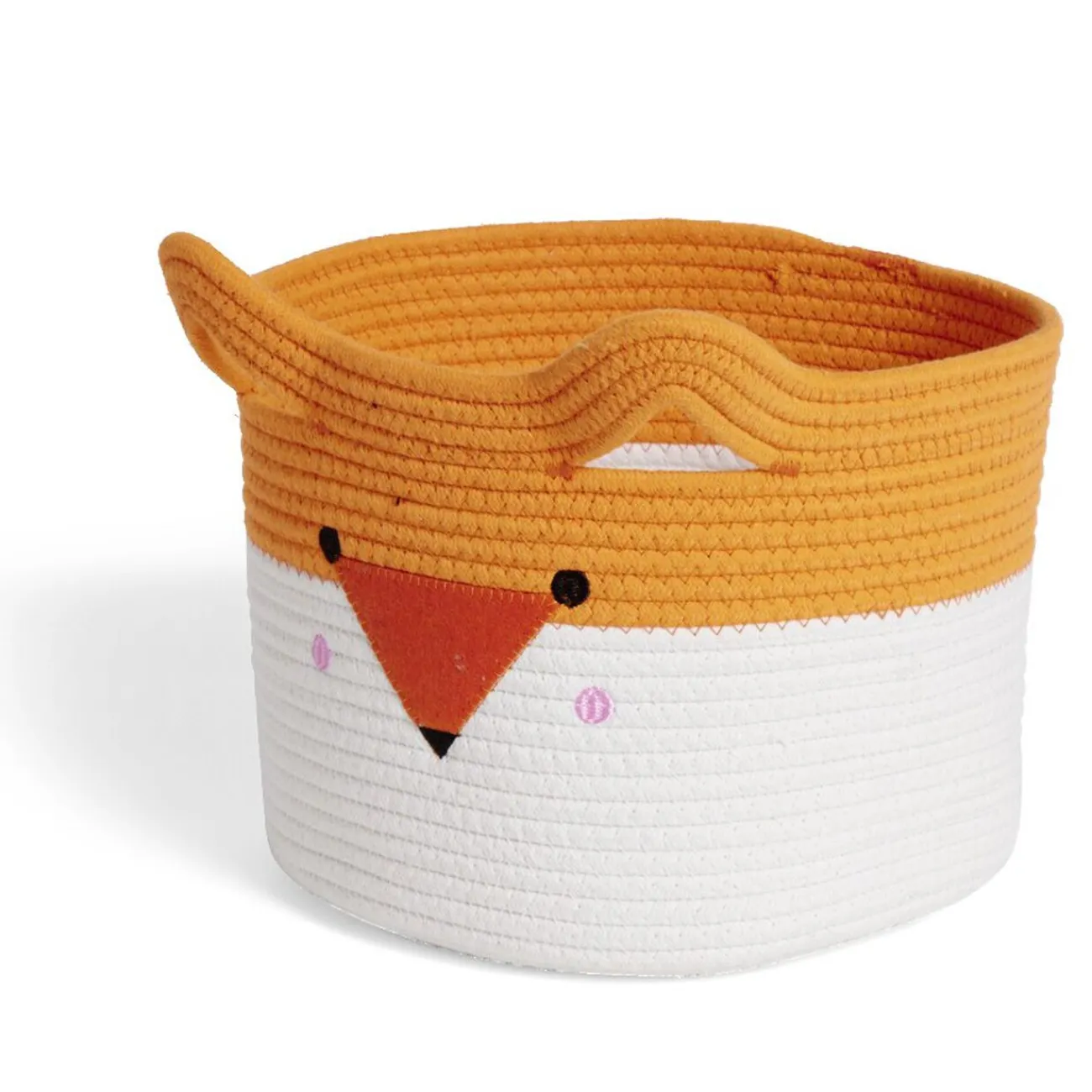 Gifi Rangement|Panière renard orange et blanc Ø30x24cm