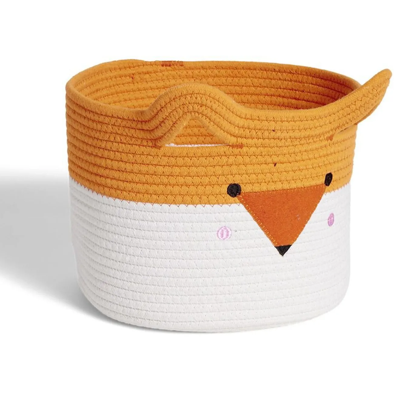 Gifi Rangement|Panière renard orange et blanc Ø30x24cm