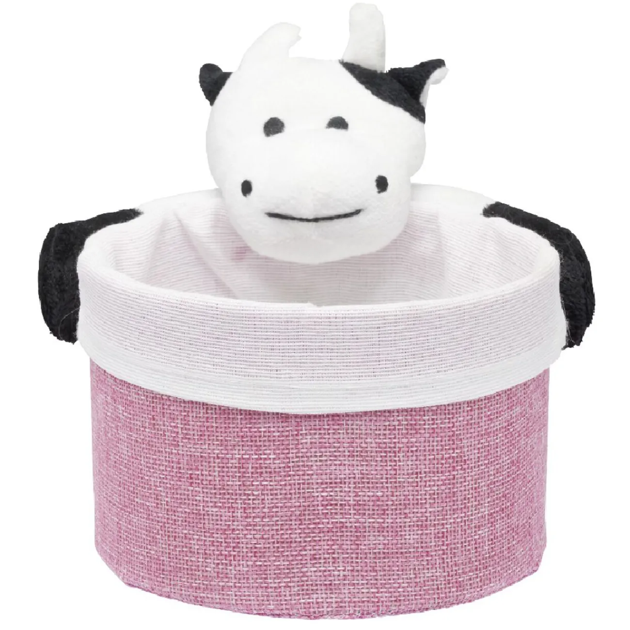 Gifi Rangement|Panière ronde avec peluche animal