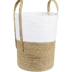 Gifi Rangement|Panière ronde blanc naturel Ø35xH45 cm