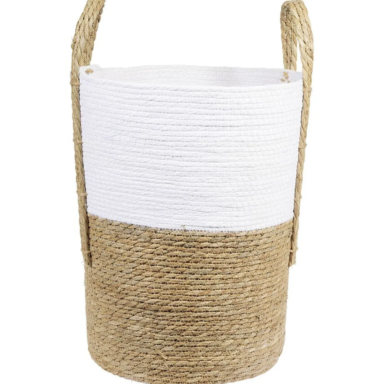 Gifi Rangement|Panière ronde blanc naturel Ø35xH45 cm