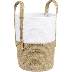 Gifi Rangement|Panière ronde blanc naturel Ø30xH40 cm