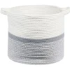 Gifi Rangement|Panière ronde blanche et grise Ø35xH30 cm - HIRO
