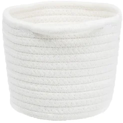 Gifi Rangement|Panière ronde coton blanc