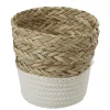 Gifi Rangement|Panière ronde en jonc de mer blanc naturel petit modèle