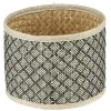Gifi Rangement|Panière ronde fibre tressée noir naturel Ø18xH.13 cm