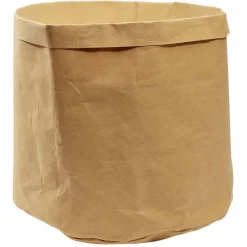 Gifi Rangement|Panière ronde kraft Box Cube marron Ø35xH30cm 36,75L