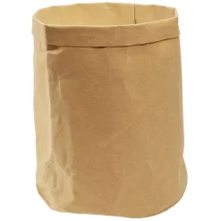 Gifi Rangement|Panière ronde kraft Box Cube marron Ø25xH28cm 17,5L