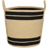 Gifi Rangement|Panière ronde naturel bandes noires Ø43xH43 cm - SAMI
