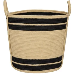 Gifi Rangement|Panière ronde naturel bandes noires Ø43xH43 cm - SAMI