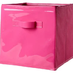 Gifi Rangement|Panière rose pour meuble cube
