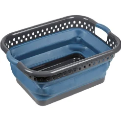 Gifi Entretien Du Linge|Panière rétractable en plastique gris et bleu